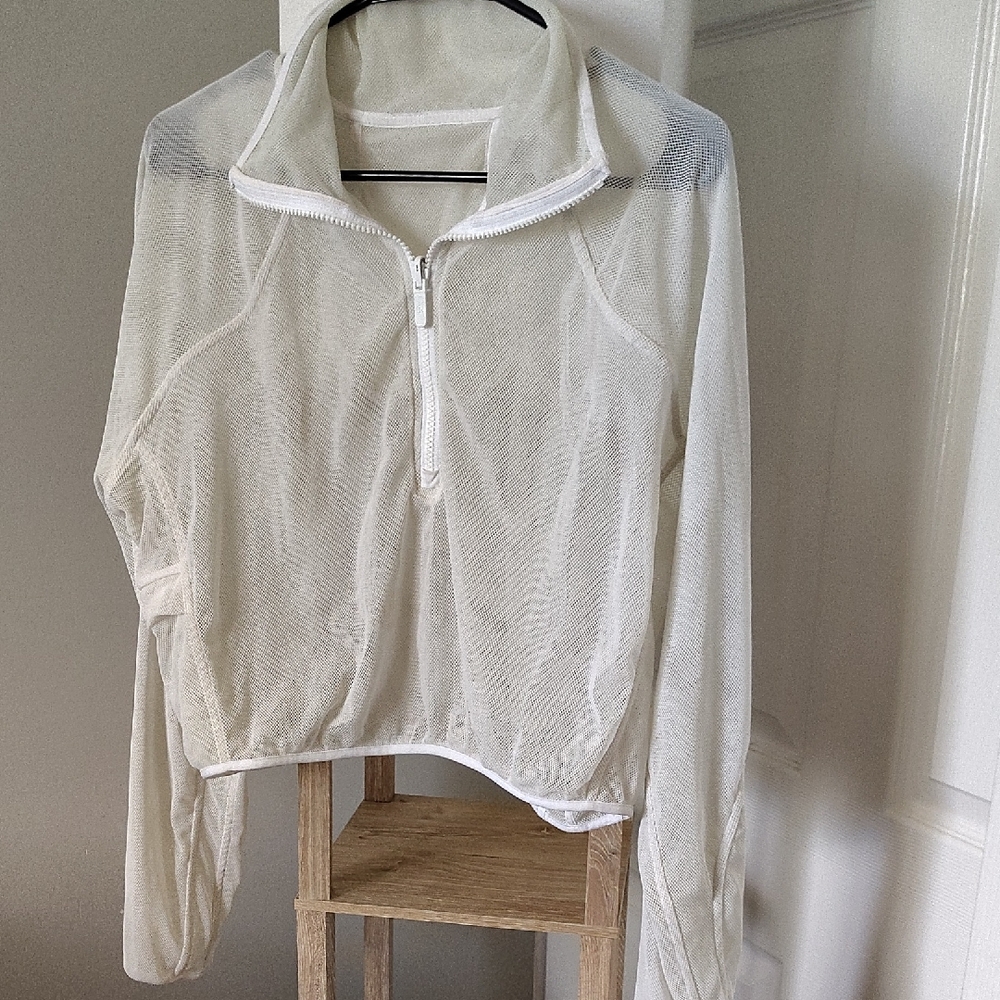 lululemon athletica White Mesh Sweatshirt